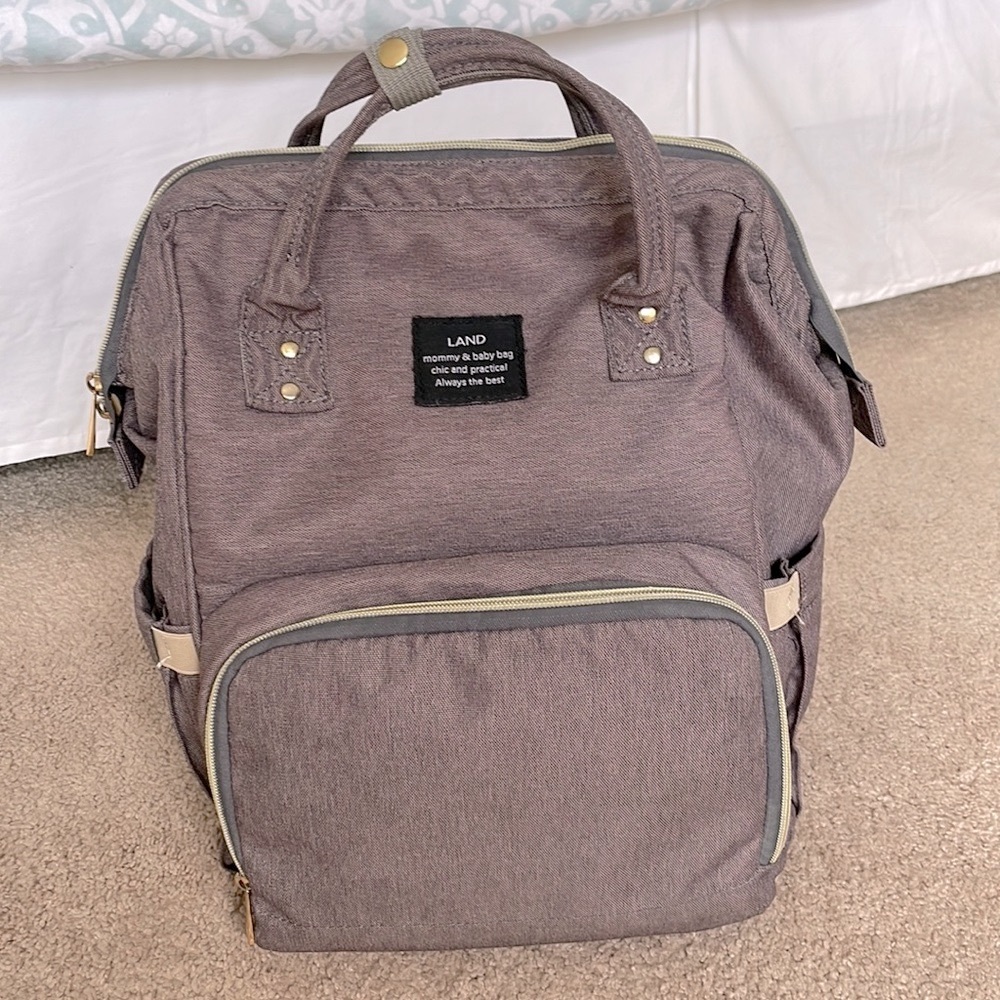 Land Baby Infant Diaper Bag Backpack, Grey